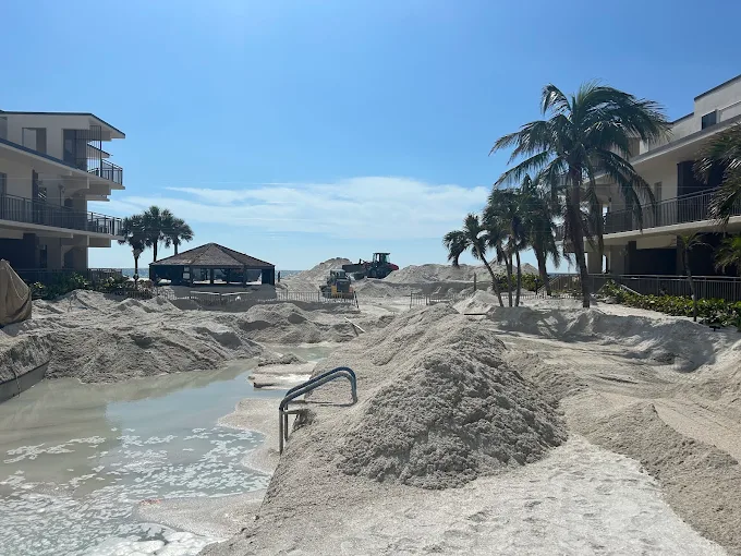 Excavation and site preparation for outdoor construction projects